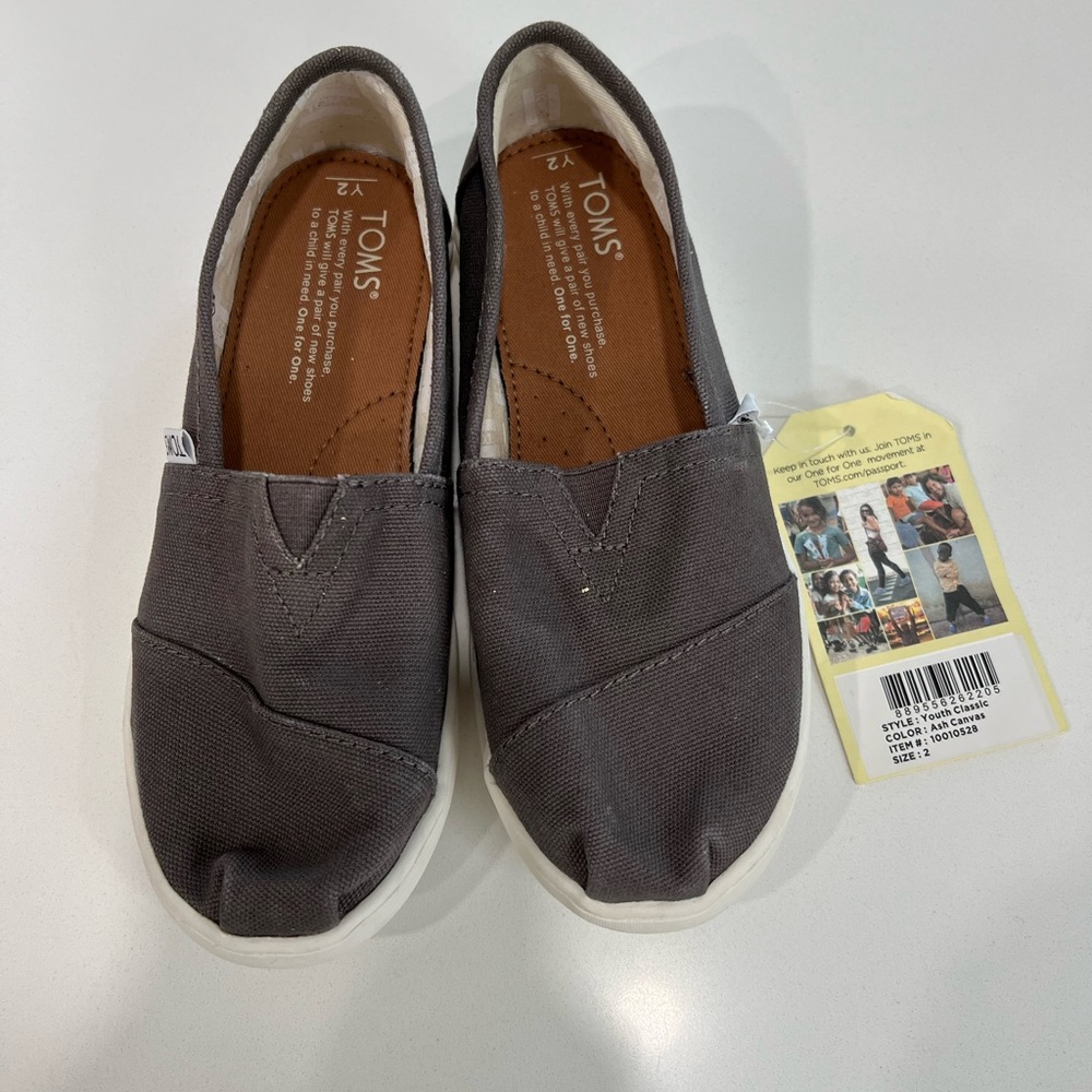 TOMS Youth Alpargata Canvas - Gray NWT Size 2Y